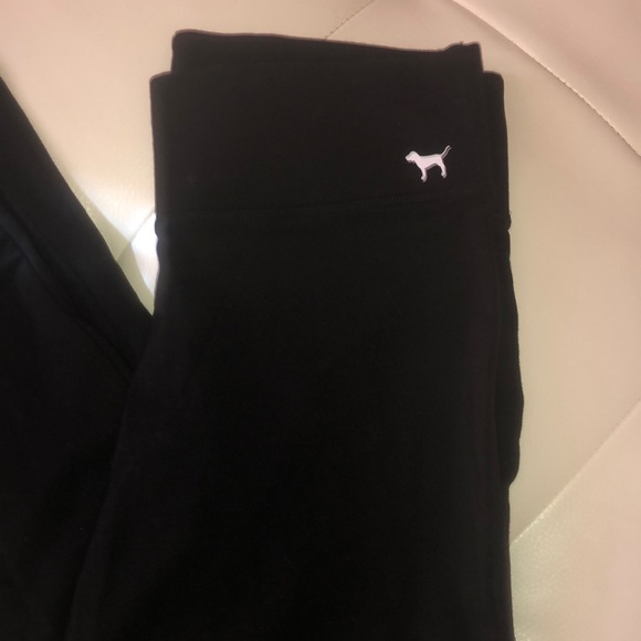 Pink Victoria secret black yoga pants lounge flare - Picture 2 of 5
